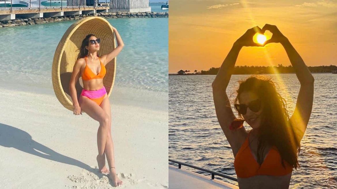 Sara Ali Khan poses in a bikini in fresh photos from her Maldives holiday.